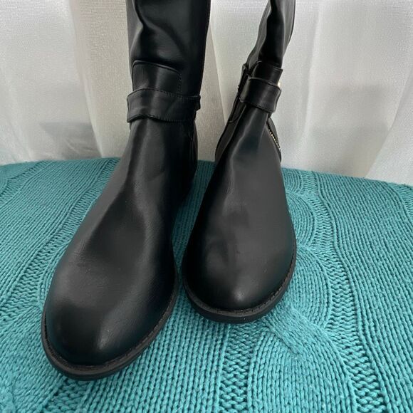 Thalia Sodi Womens Faux Leather Vigi Wide-Calf Riding Boots Black Size 6 NWOT - Picture 3 of 7